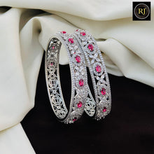 Silver Finish AD Stone Bangles
