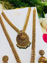 Laxmi Temple Work Gold Look Necklace Set