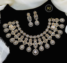 Luxury American Diamond Bridal Necklace Set with Earrings
