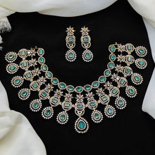 Luxury American Diamond Bridal Necklace Set with Earrings