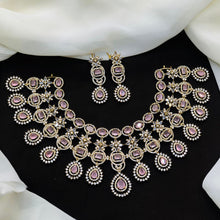 Luxury American Diamond Bridal Necklace Set with Earrings