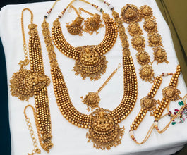 Laxmi Bridal Jewelry Set: Gold Plated Indian Wedding Jewellery
