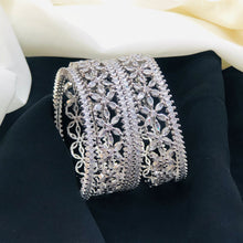 Luxury Floral CZ Stone Bangles Set with Ruby Accents | Designer Party Wear Jewelry