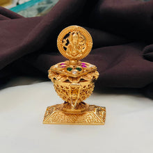 Premium Gold Plated Ganesha Kumkum Box | Traditional Pooja Sindoor Container | Decorative Return Gift Item