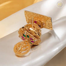 Premium Gold Plated Ganesha Kumkum Box | Traditional Pooja Sindoor Container | Decorative Return Gift Item