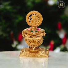 Premium Gold Plated Ganesha Kumkum Box | Traditional Pooja Sindoor Container | Decorative Return Gift Item