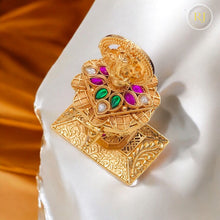 Premium Gold Plated Ganesha Kumkum Box | Traditional Pooja Sindoor Container | Decorative Return Gift Item