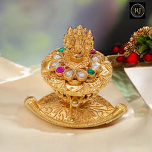 Gold Plated Ram Darbar Kumkum Box | Designer Sindoor Dani | Temple Jewellery Pooja Gift