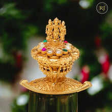 Gold Plated Ram Darbar Kumkum Box | Designer Sindoor Dani | Temple Jewellery Pooja Gift
