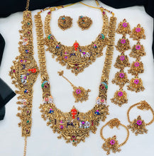 Royal Antique Temple Bridal Jewelry Set with Lakshmi & Ganesha Design