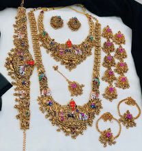 Royal Antique Temple Bridal Jewelry Set with Lakshmi & Ganesha Design