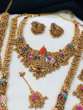 Royal Antique Temple Bridal Jewelry Set with Lakshmi & Ganesha Design