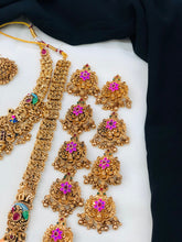 Royal Antique Temple Bridal Jewelry Set with Lakshmi & Ganesha Design