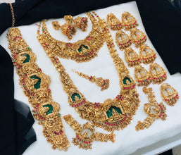 Grand Temple Jewellery Bridal Set | South Indian Antique Gold Necklace Set | Lakshmi Design Wedding Collection
