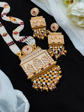 Elegant Pearl Long Pendant Necklace Set with Earrings