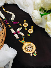 Beautiful Kundan Pendant Necklace with Statement Earrings/ Wedding Jewellery Set / Rajwadi Necklace/Indian Jewelry