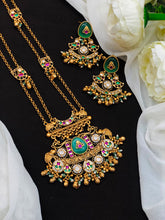 Antique Designer Long Pendant Necklace Set with Earrings