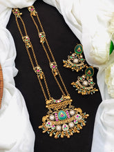 Antique Designer Long Pendant Necklace Set with Earrings