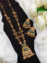 Antique Designer Long Pendant Necklace Set with Earrings