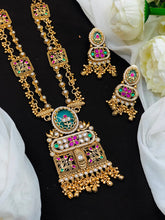 Antique Designer Long Pendant Necklace Set with Earrings
