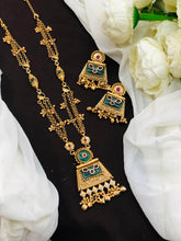 Antique Designer Long Pendant Necklace Set with Earrings