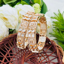 Gold AD Stone Designer Bangles Set