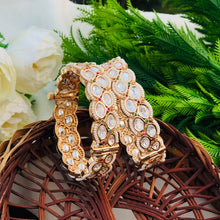 Premium Gold Plated Kundan Stone Designer Bangles Set
