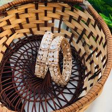 Premium Pearl AD Stone Gold-Plated Bangles Set