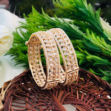 Premium Gold Plated Kundan Stone Designer Bangles Set