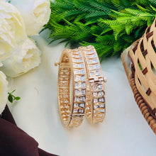 Premium AD Stone Gold-Plated Bangles Set