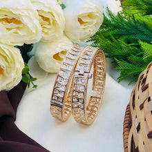 Premium AD Stone Gold-Plated Bangles Set