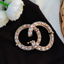 Premium Kundan AD Stone Gold-Plated Bangles Set