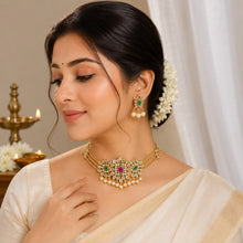 Premium AD Stone Necklace Set with Matching Earrings