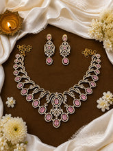 Elegant Pink Stone Victorian Necklace Set