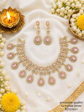 Premium Ruby Stone Floral Necklace Set with Matching Earrings