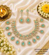 Premium Ruby Stone Floral Necklace Set with Matching Earrings