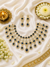 Premium Ruby Stone Floral Necklace Set with Matching Earrings