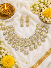 Premium Ruby Stone Floral Necklace Set with Matching Earrings