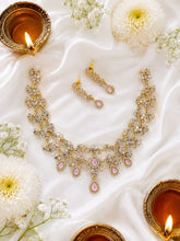 Premium Victorian Pink Stone Choker Necklace Set