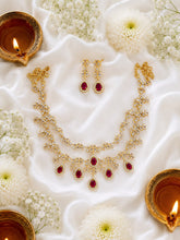 Premium Victorian Pink Stone Choker Necklace Set