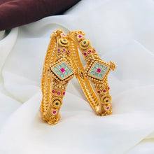 Royal Antique Ruby & Emerald Kundan Heritage Designer Bangle Set