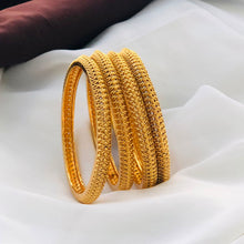 Classic Royal Gold Textured Designer Bangle Set