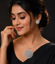 CZ Diamond Pendant Necklace Set with Earrings | Radhe Jewellery