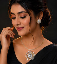 CZ Diamond Pendant Necklace Set with Earrings | Radhe Jewellery