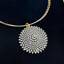 CZ Diamond Pendant Necklace Set with Earrings | Radhe Jewellery