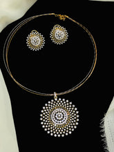 CZ Diamond Pendant Necklace Set with Earrings | Radhe Jewellery