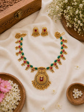 Antique Ruby Green Stone Designer Necklace Set