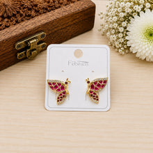 Gold Butterfly Crystal Earrings
