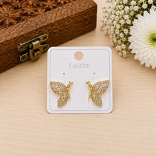 Gold Butterfly Crystal Earrings