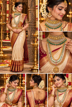 Premium South Indian Temple Jewellery Bridal Necklace Set with Long Haram, Choker & Earrings